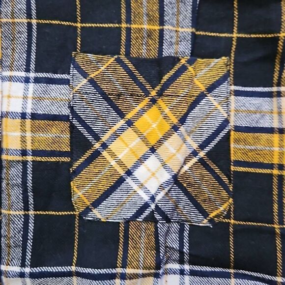 PinkLatte Cutie Patootie Plaid Flannel Button Front Shirt Yellow 10/12 (Girls) - Picture 3 of 6